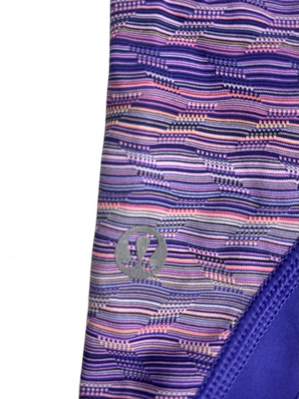 lululemon athletica Purple Striped Cropped Leggings